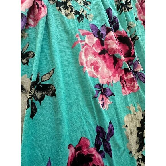 VINTAGE 90’s USA Made Floral Sleeveless Maxi Dress Medium BOHO Fairy Tropical - Picture 6 of 16